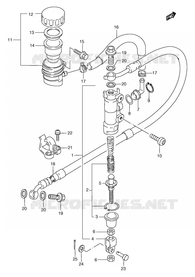 MAITRE CYLINDRE ARRIERE (MODELE L/M/N/P/R) Suzuki MOTO 125 TS-R 1989  TS125RK(E2)