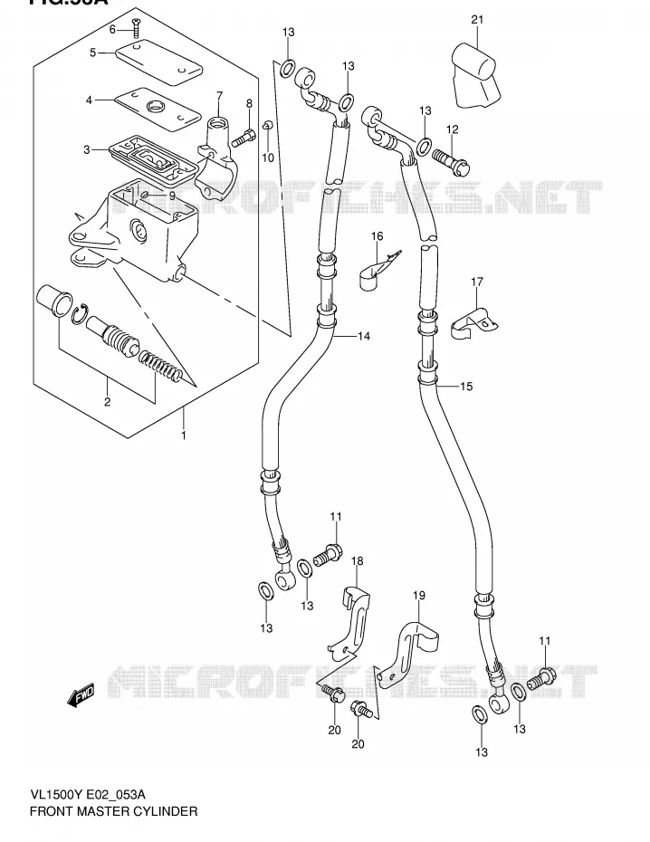 MAITRE CYLINDRE AVANT (MODELE K2/K3/K4) Suzuki MOTO 1500 INTRUDER 2014  VL1500K3(E2)