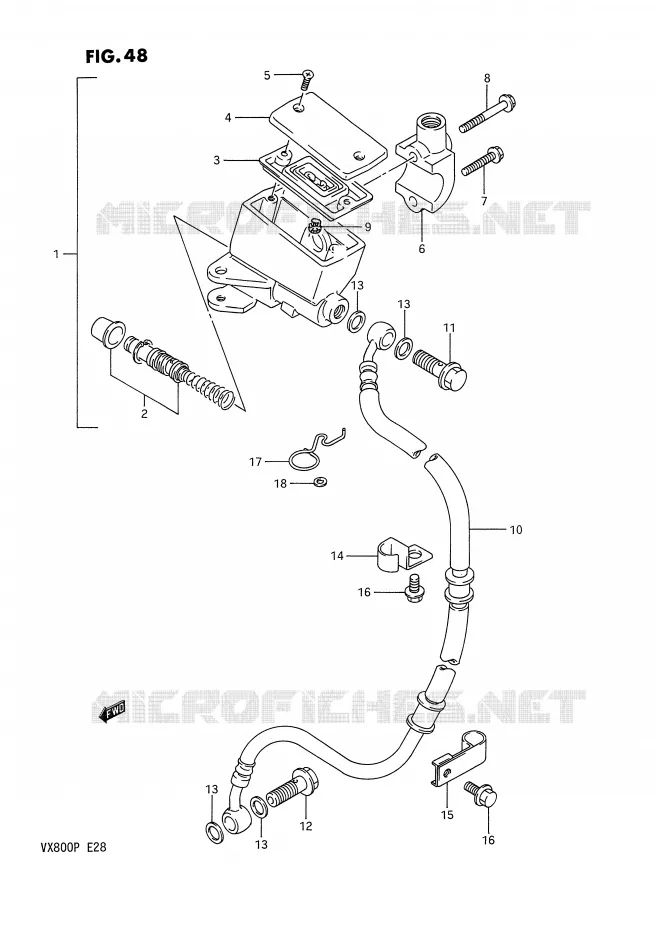 MAITRE CYLINDRE AVANT (MODELE L/M/N) Suzuki MOTO 800 VX 1991  VX800M(E28)