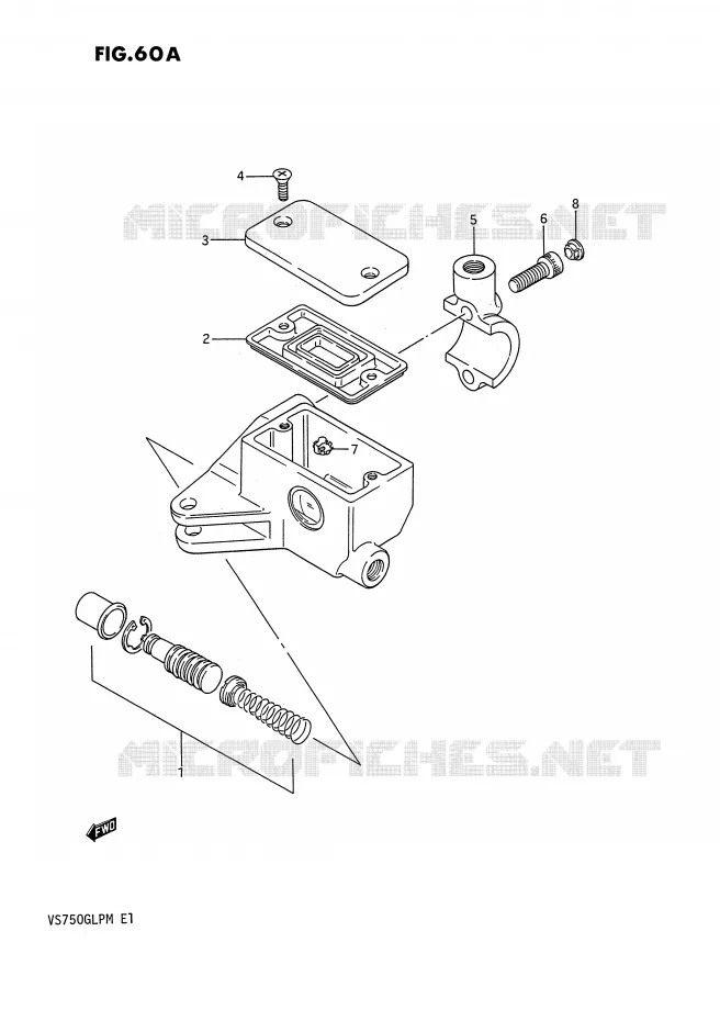 MAITRE CYLINDRE AVANT (VS750GLPJ/GLPK/GLPL/GLPM) Suzuki MOTO 750 INTRUDER 1986  VS750GLPG(E1)