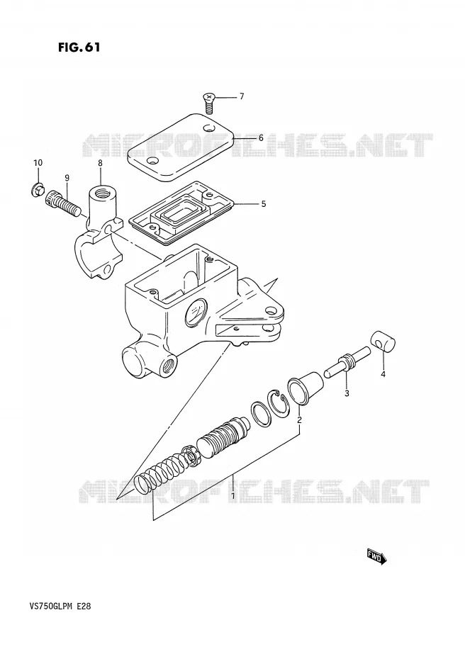 MAITRE CYLINDRE D'EMBRAYAGE (VS750GLF/GLFG/GLEFG/GLFH/GLEFH) Suzuki MOTO 750 INTRUDER 1990  VS750GLPL(E28)