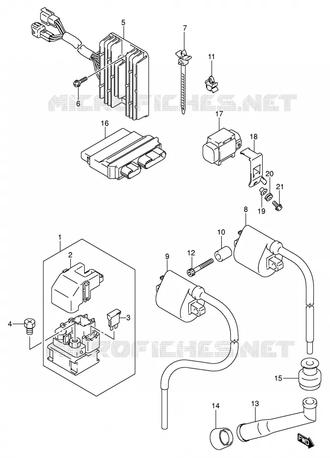 PARTIE ELECTRIQUE (MODELE K5) Suzuki MOTO 800 VOLUSIA 2004  VL800K4(E2)