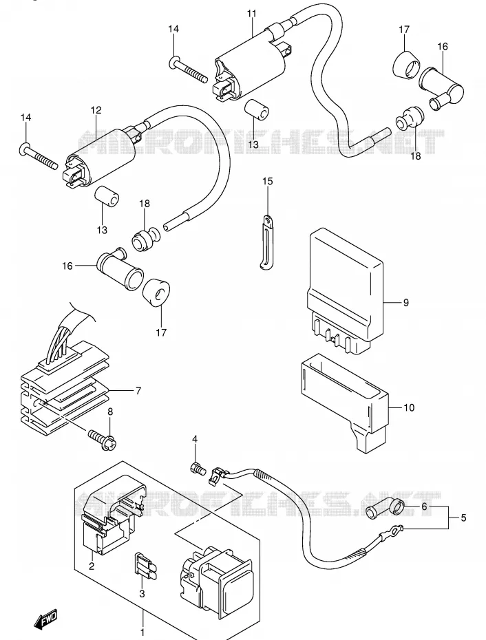 PARTIE ELECTRIQUE Suzuki MOTO 250 INTRUDER 2005  VL250K5(E19)