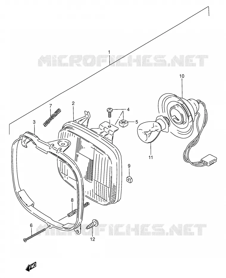 PHARE (MODELE E/F/G/P/S) Suzuki MOTO 50 TS-W 1993  TS50WP(E6)
