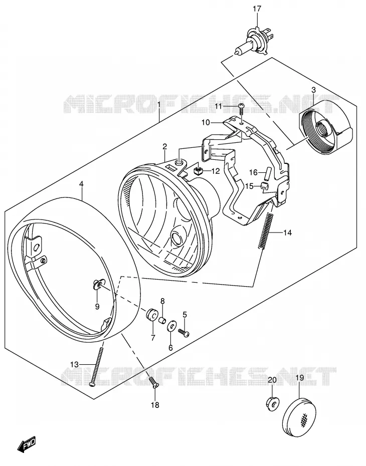 PHARE (MODELE K5 E24) Suzuki MOTO 800 VOLUSIA 2004  VL800K4(E2)