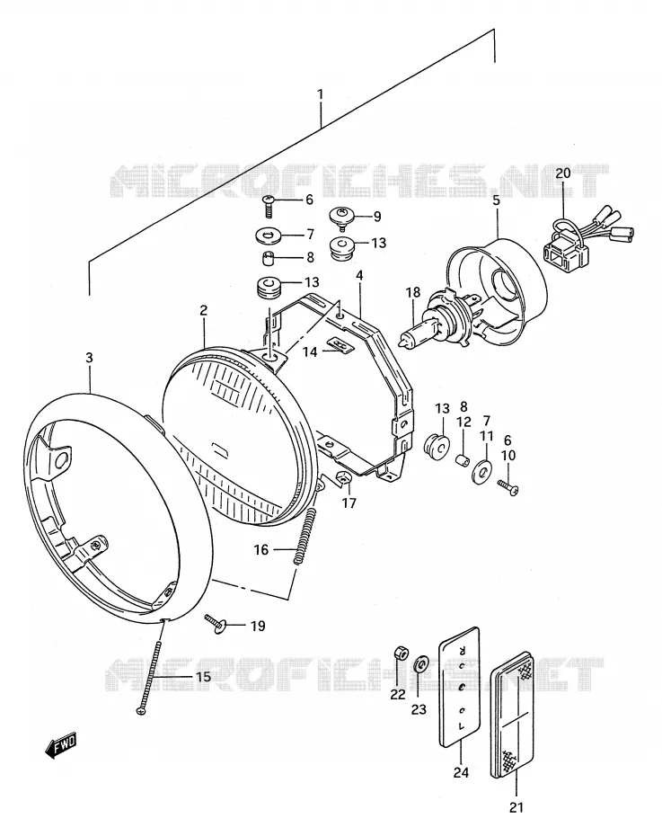 PHARE Suzuki MOTO 1400 INTRUDER 1990  VS1400GLPL(E28)