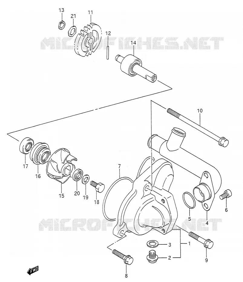 POMPE A EAU Suzuki MOTO 200 TS-R 1992  TS200RN(E28)