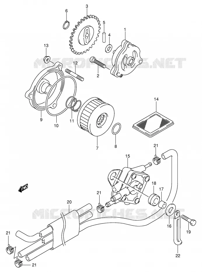 POMPE A HUILE - POMPE A ESSENCE Suzuki MOTO 125 INTRUDER 2000  VL125Y(E2)