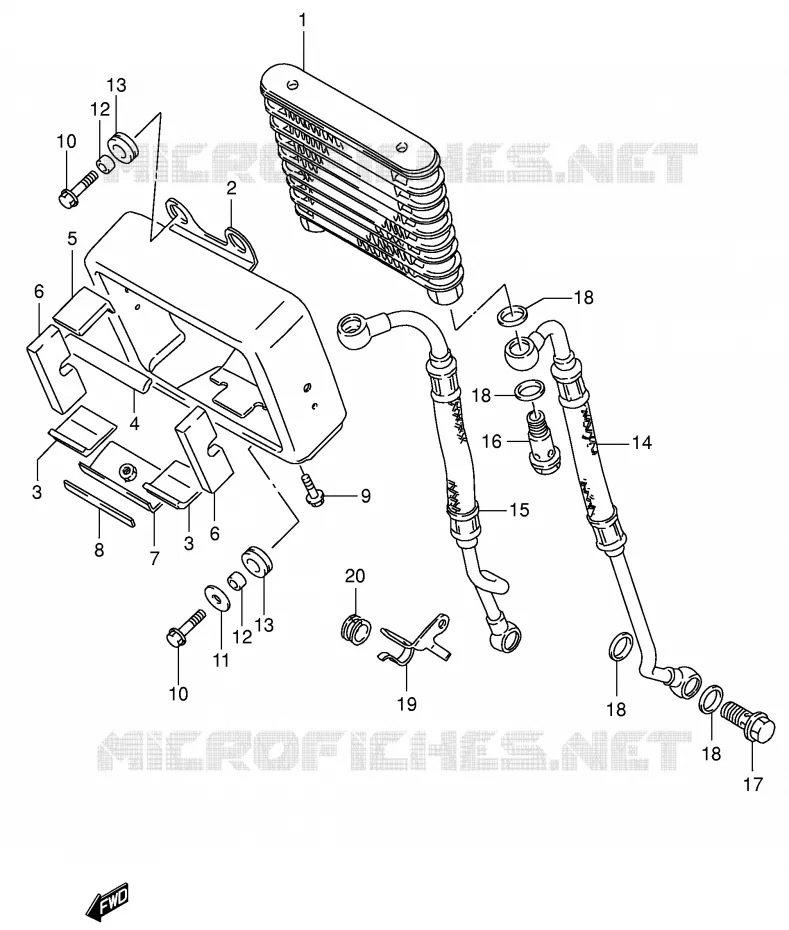 RADIATEUR D'HUILE Suzuki MOTO 1400 INTRUDER 2005  VS1400K5(E3/E28)