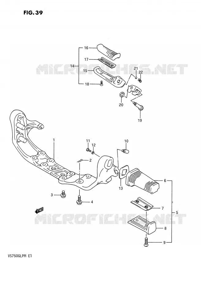 REPOSE PIED (MODELE H/J/K/L/M) Suzuki MOTO 750 INTRUDER 1986  VS750GLPG(E1)