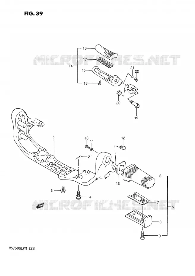 REPOSE PIED (MODELE H/J/K/L/M) Suzuki MOTO 750 INTRUDER 1990  VS750GLPL(E28)