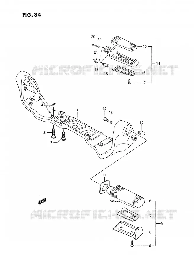 REPOSE PIED Suzuki MOTO 1400 INTRUDER 1988  VS1400GLPJ(E2)