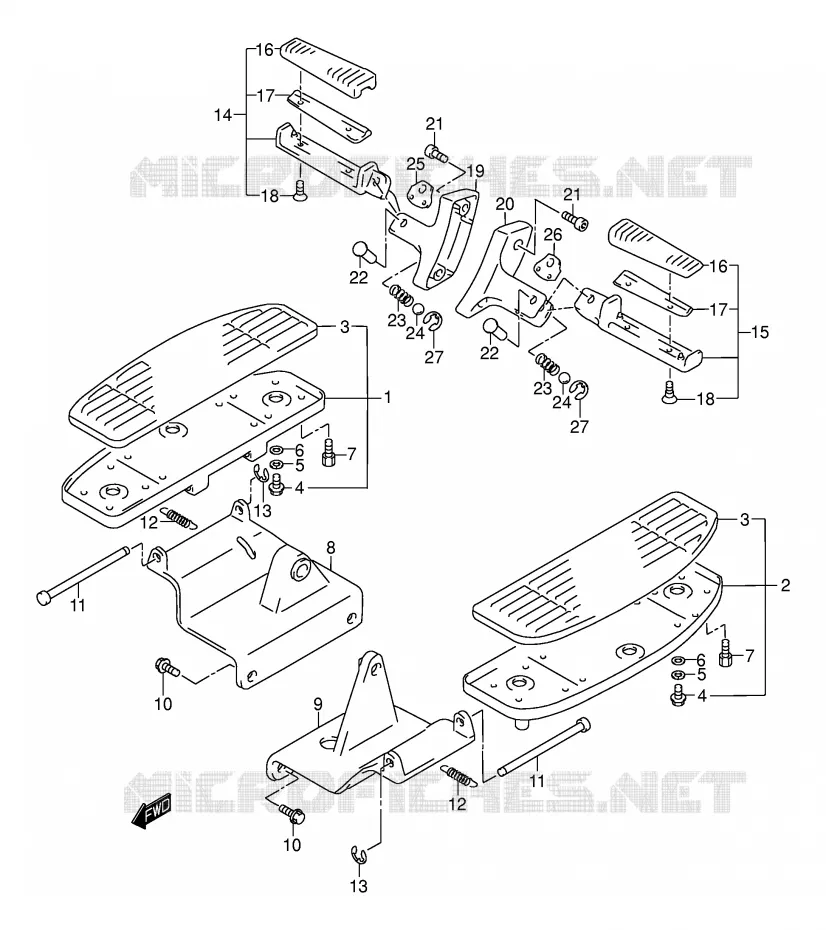 REPOSE PIED Suzuki MOTO 1500 INTRUDER 2001  VL1500K1(E2)