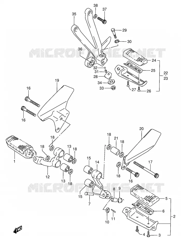 REPOSE PIED Suzuki MOTO 800 VX 1994  VX800R(E4)