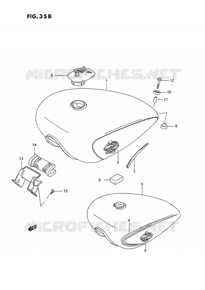 RESERVOIR D'ESSENCE (MODELE P/R) Suzuki MOTO 1400 INTRUDER 1990  VS1400GLPL(E2)