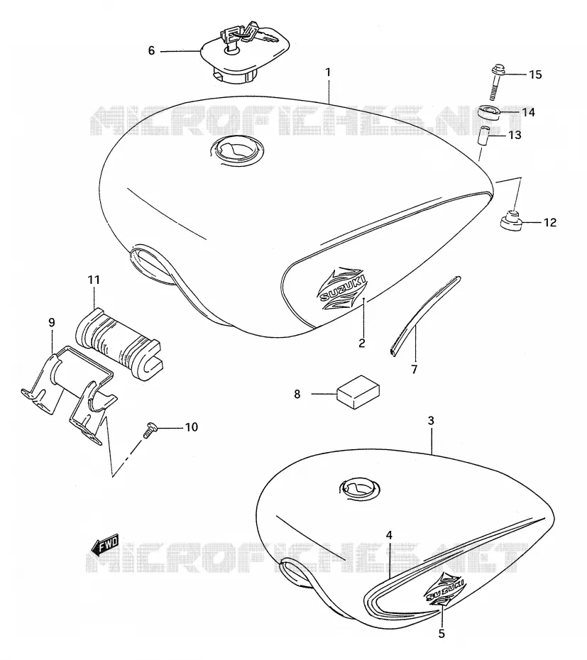 RESERVOIR D'ESSENCE (MODELE P/R) Suzuki MOTO 1400 INTRUDER 1993  VS1400GLFP(E28)