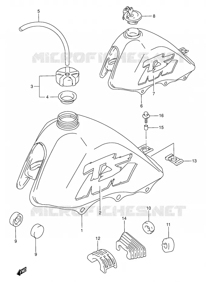 RESERVOIR D'ESSENCE (MODELE P/S) Suzuki MOTO 50 TS-W 1984  TS50WE(E6)