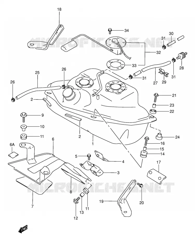 RESERVOIR D'ESSENCE Suzuki MOTO 1500 INTRUDER 2001  VL1500K1(E2)