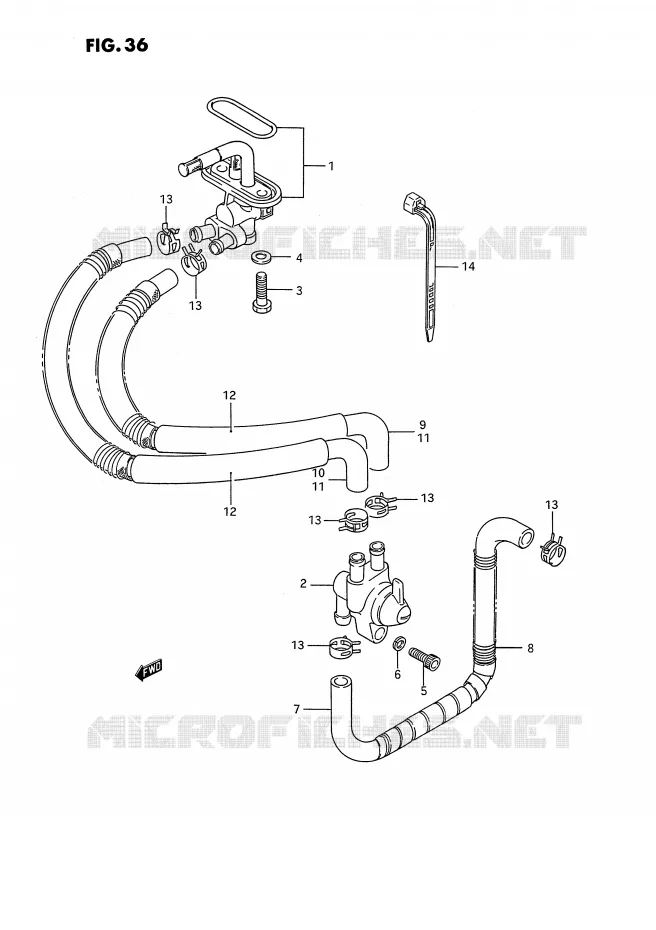 ROBINET D'ESSENCE (MODELE H/J/K/L/M/N/P/R) Suzuki MOTO 1400 INTRUDER 1995  VS1400GLPS(E2)