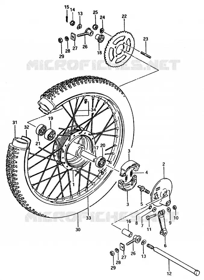 ROUE ARRIERE Suzuki MOTO 50 TS-ER 1983  TS50EERPTD(T)