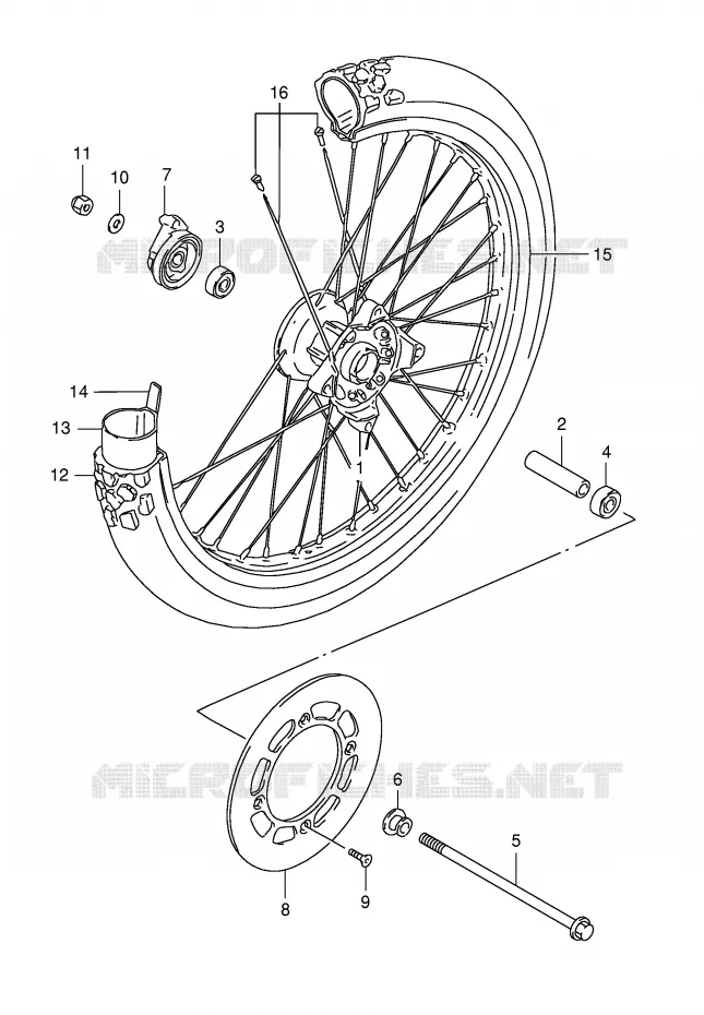 ROUE AVANT (MODELE R P9) Suzuki MOTO 125 TS-ER 1990  TS125ERL(E1)