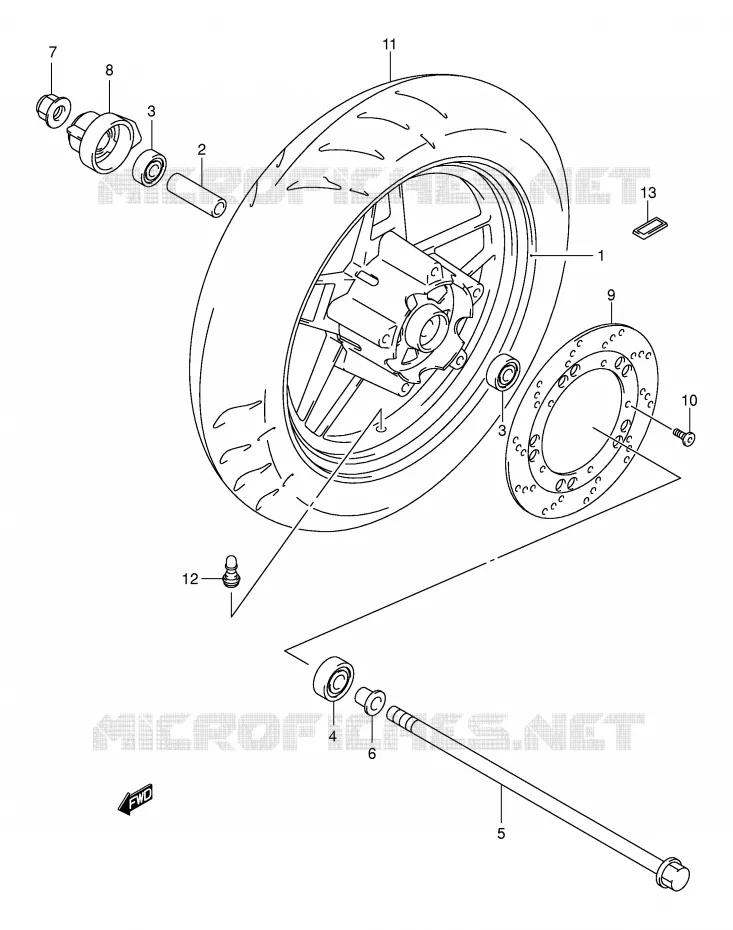 ROUE AVANT (MODELE X) Suzuki SCOOTER 150 EPICURO 2000  UC150RY(E34)