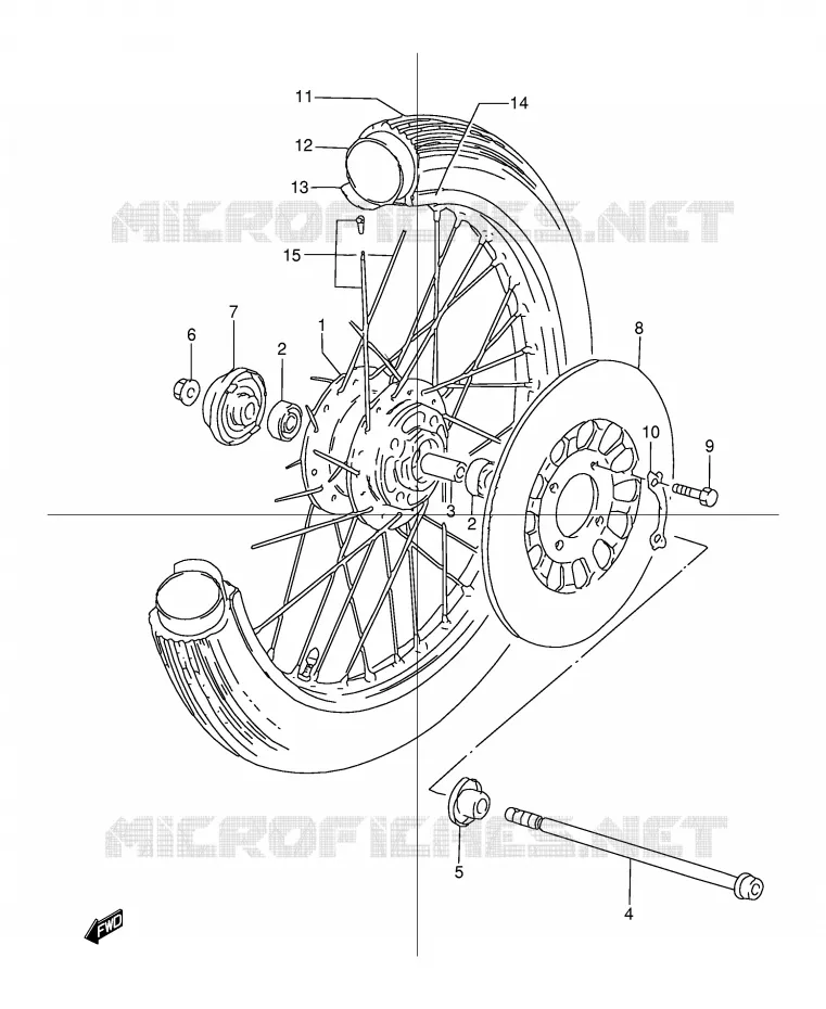 ROUE AVANT Suzuki MOTO 125 TU 1999  TU125XTX(E2)