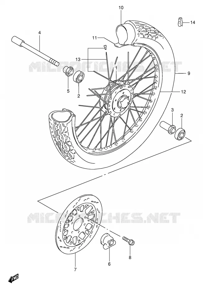 ROUE AVANT Suzuki MOTO 250 TU 1998  TU250XW(E2)