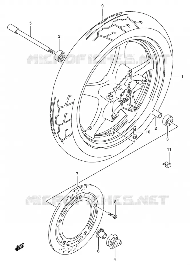 ROUE AVANT Suzuki MOTO 800 VX 1992  VX800UN(E4)