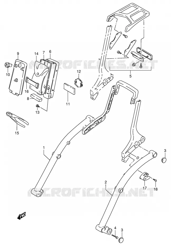 SUPPORT ARRIERE Suzuki MOTO 800 INTRUDER 1992  VS800GLN(E28)