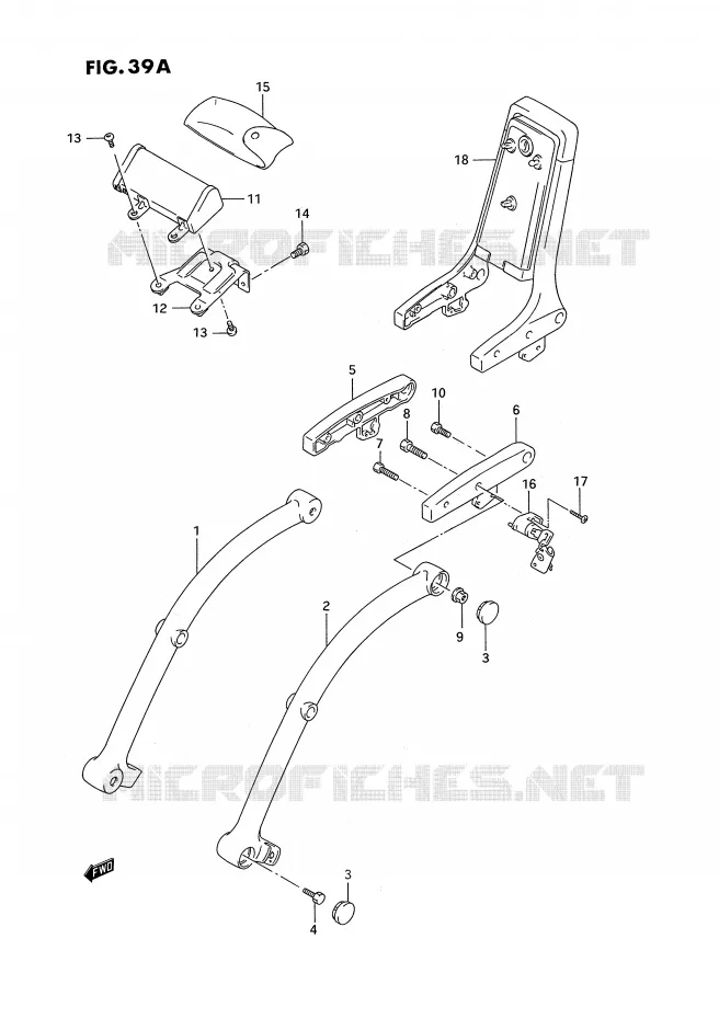 SUPPORT DOSSERET (MODELE S E22) Suzuki MOTO 1400 INTRUDER 1992  VS1400GLFN(E2)