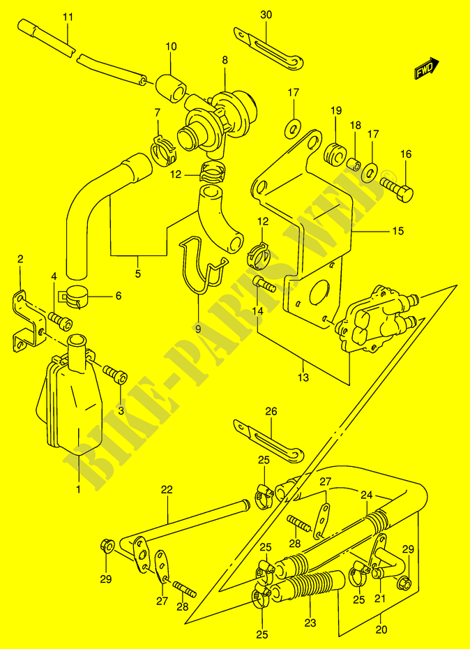 SYSTÈME DE RECYCLAGE GAZ D'ECHAPPEMENT (E18) pour Suzuki INTRUDER 800 1998