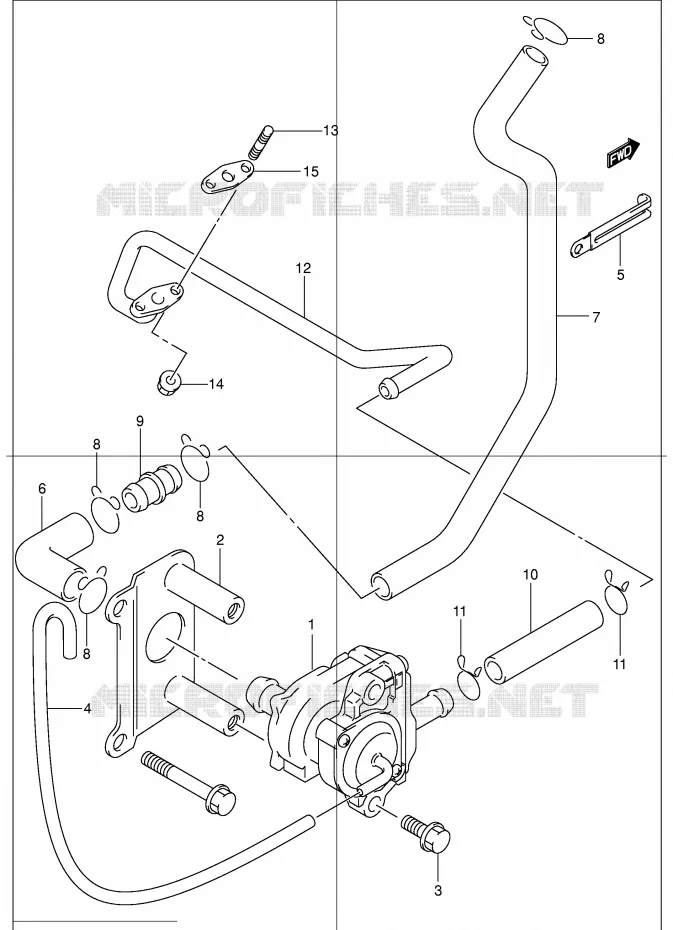 SYSTEME RECYCLAGE GAZ ECHAPPEMENT (UC150RY) Suzuki SCOOTER 150 EPICURO 2001  UC150RK1(E34)