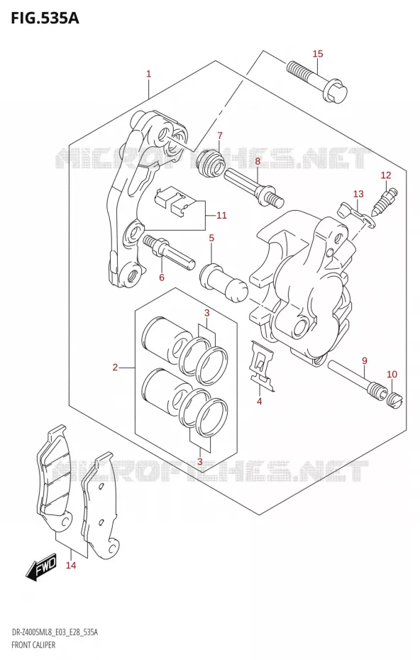 ETRIER DE FREIN AVANT Suzuki MOTO 400 DR-Z 2018  DR-Z400SM 2018 L8 (E28)