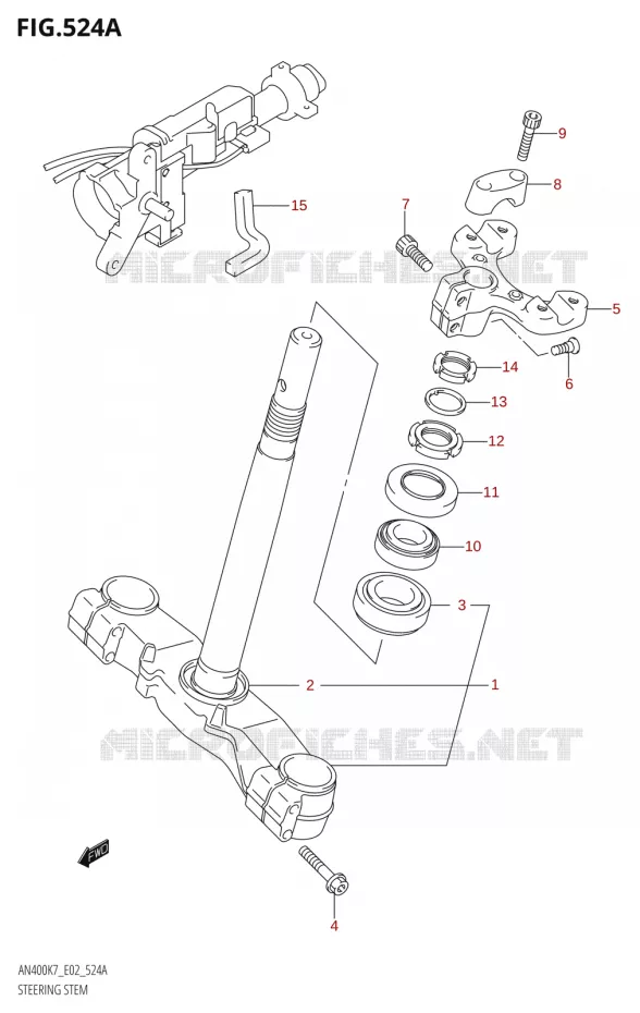 COLONNE DE DIRECTION Suzuki SCOOTER 400 BURGMAN 2007  AN400K7(E2)