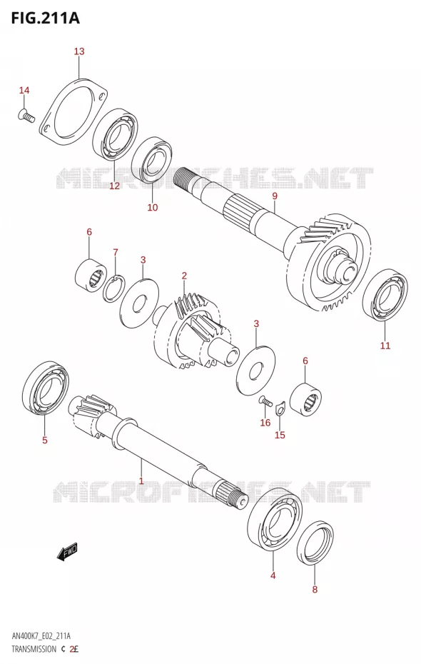 TRANSMISSION (2) Suzuki SCOOTER 400 BURGMAN 2007  AN400K7(E2)