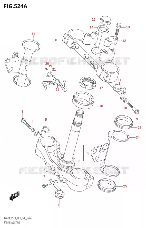 COLONNE DE DIRECTION Suzuki MOTO 400 DR-Z 2019  DR-Z400S L9 (E28)