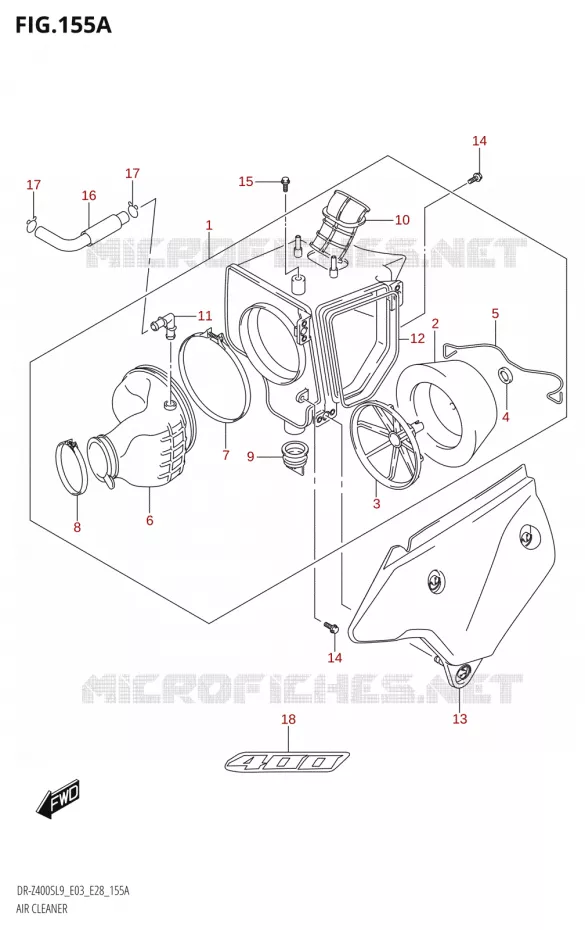 FILTRE A AIR Suzuki MOTO 400 DR-Z 2019  DR-Z400S L9 (E28)
