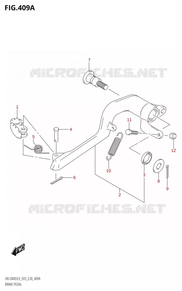 PEDALE DE FREIN Suzuki MOTO 400 DR-Z 2019  DR-Z400S L9 (E28)