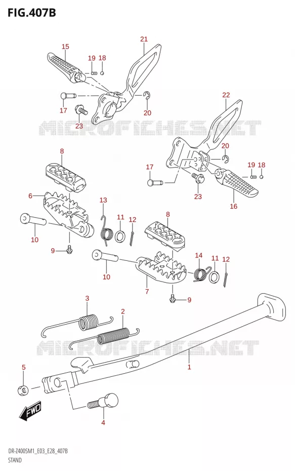 BEQUILLE (DR-Z400S) Suzuki MOTO 400 DR-Z 2021  DR-Z400S 2021 M1 (E28)