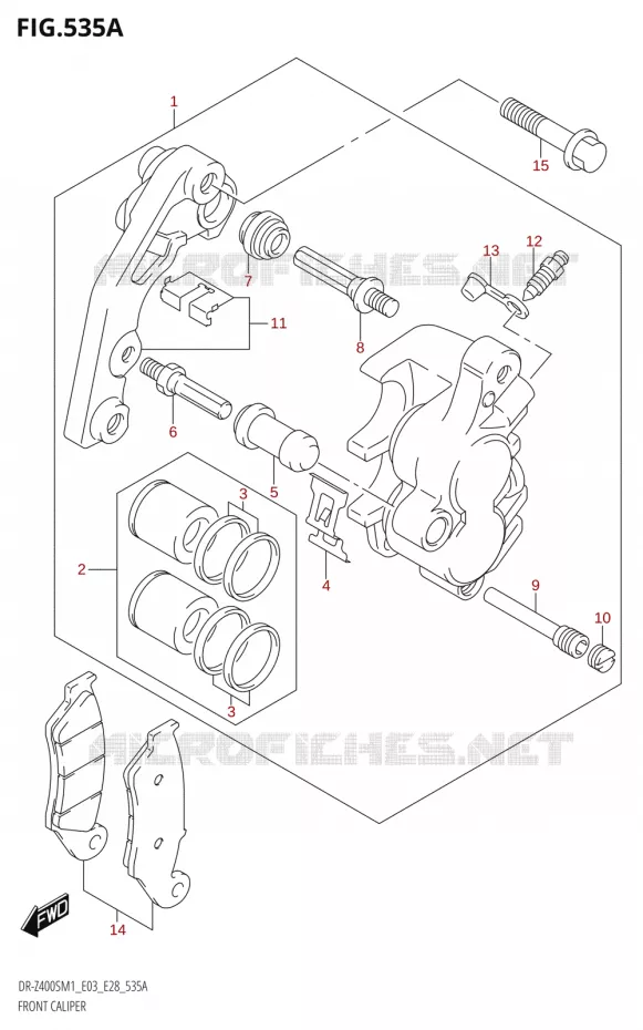 ETRIER DE FREIN AVANT (DR-Z400S) Suzuki MOTO 400 DR-Z 2021  DR-Z400S 2021 M1 (E28)