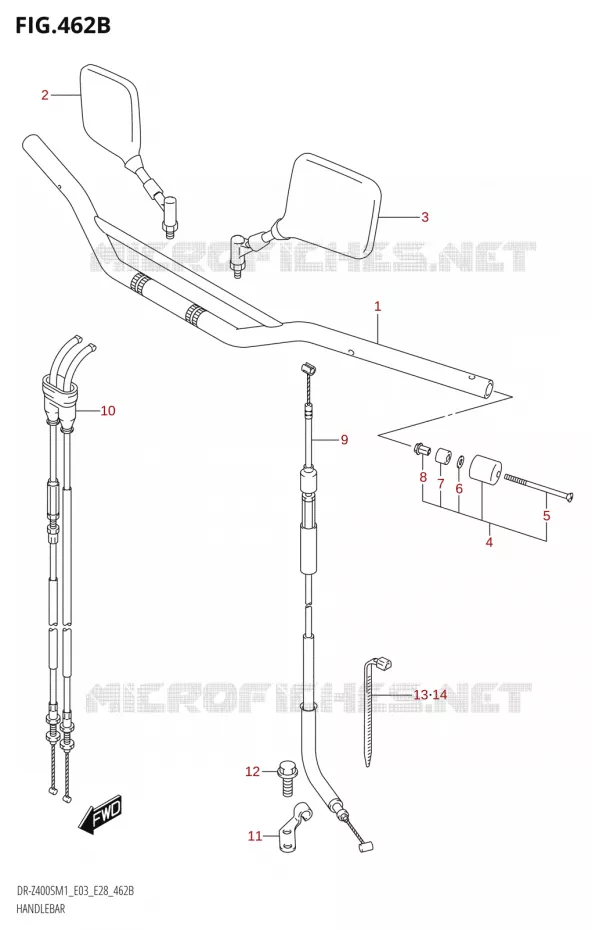 GUIDON (DR-Z400S) Suzuki MOTO 400 DR-Z 2021  DR-Z400S 2021 M1 (E28)