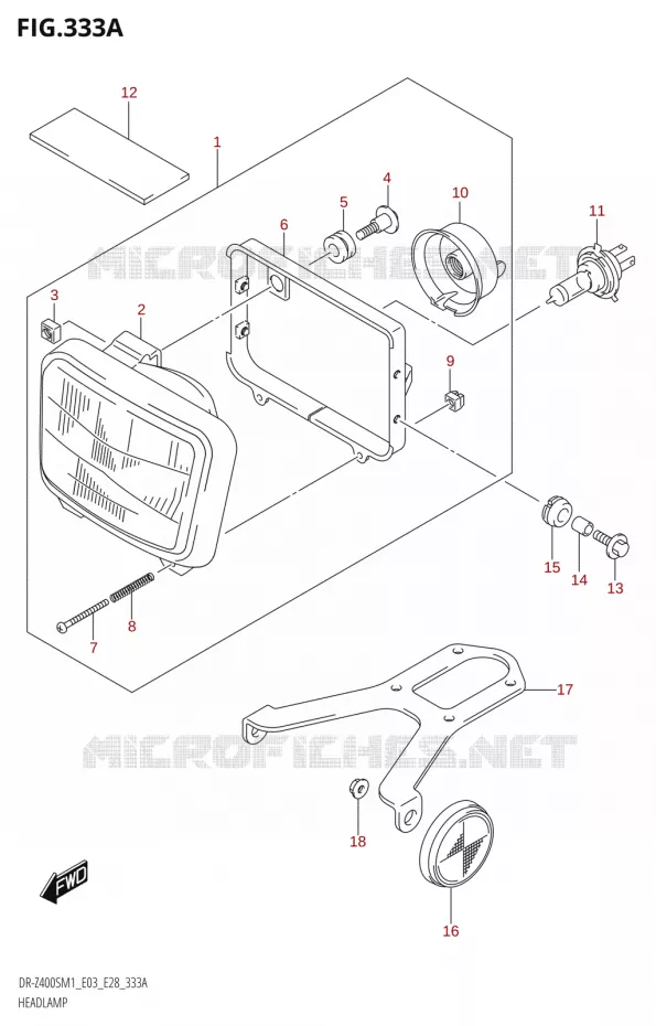 PHARE (DR-Z400S) Suzuki MOTO 400 DR-Z 2021  DR-Z400S 2021 M1 (E28)