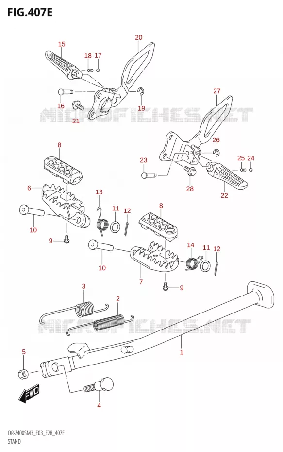 BEQUILLE (DR-Z400SM:M3:E28) Suzuki MOTO 400 DR-Z 2023  DR-Z400SM3 E28 2023 M3