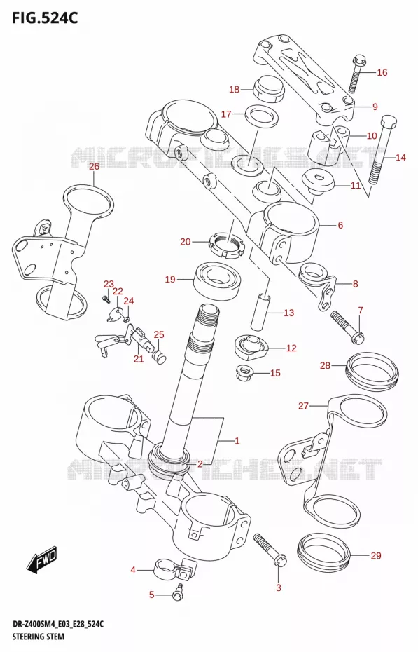 COLONNE DE DIRECTION (DR-Z400SM) Suzuki MOTO 400 DR-Z 2024  DR-Z400S 2024 M4