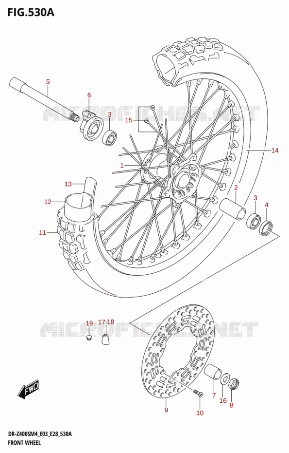 ROUE AVANT (DR-Z400S) Suzuki MOTO 400 DR-Z 2024  DR-Z400S 2024 M4