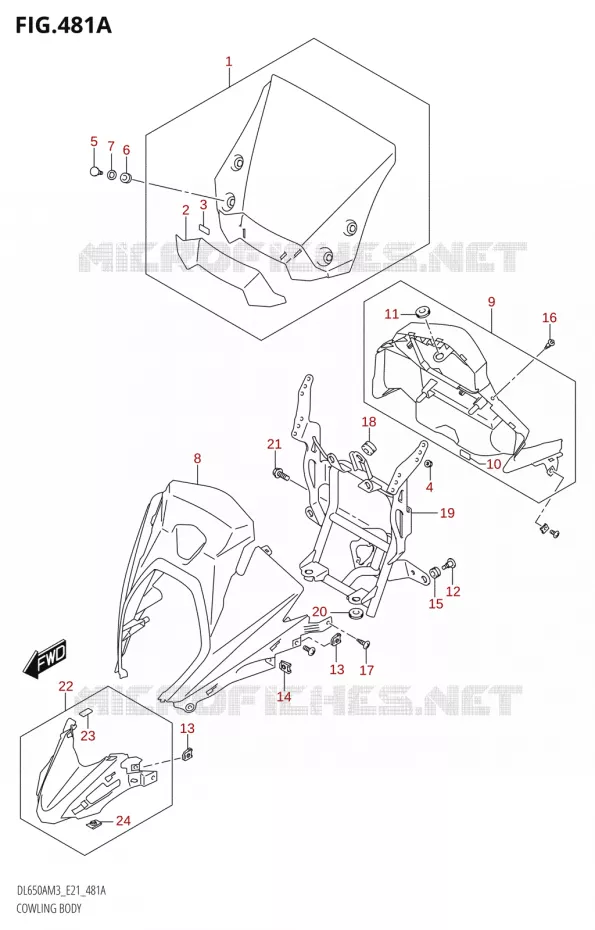 CARENAGES (DL650A:M3:E21) Suzuki MOTO 650 V-STROM 2023  DL650AM3