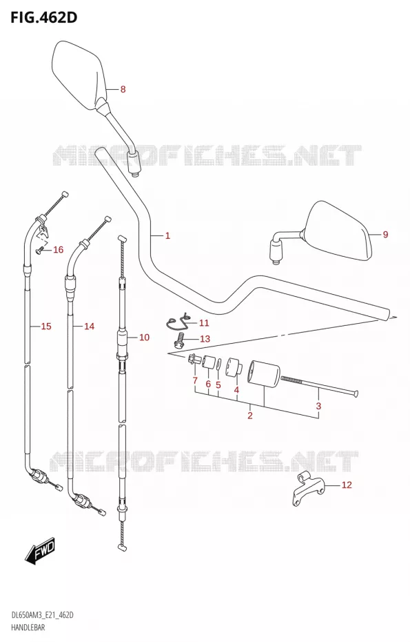 GUIDON (DL650XAU:M3:E21) Suzuki MOTO 650 V-STROM 2023  DL650AM3