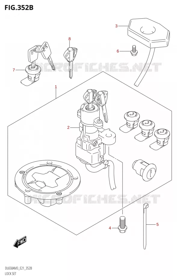 JEU DE SERRURES Suzuki MOTO 650 V-STROM 2023  DL650AM3