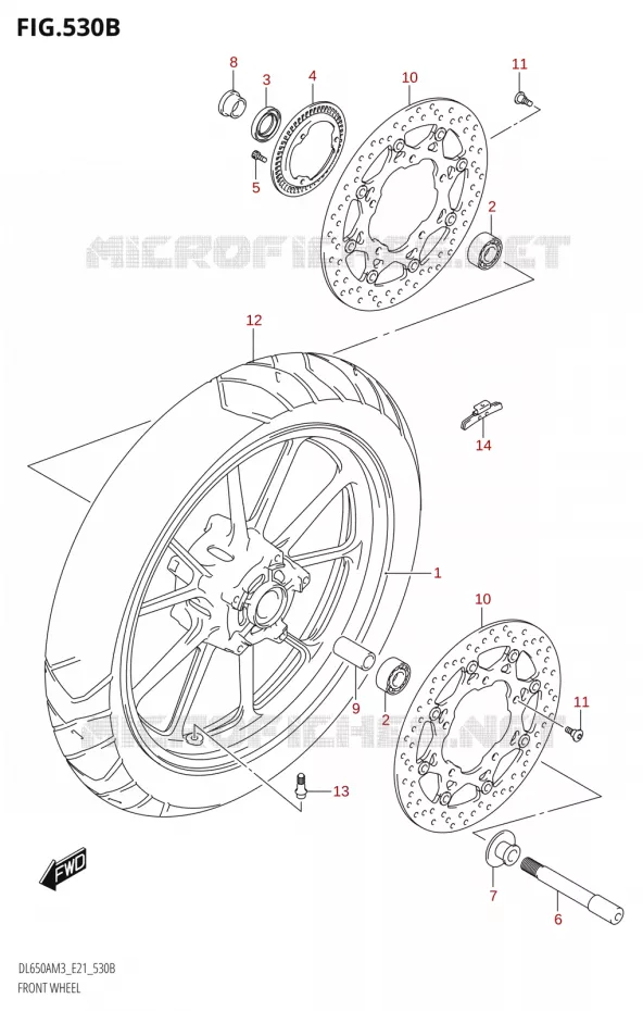 ROUE AVANT (DL650AU:M3:E21) Suzuki MOTO 650 V-STROM 2023  DL650AM3
